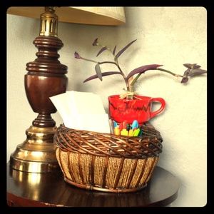 Decorative, woven, chunky, wicker basket